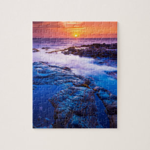 Zonsondergang en getijdenpoel in Hawaï Legpuzzel