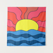 Zonsondergang en golven wandkleed (Voorkant)