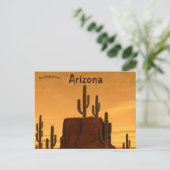 Zonsondergang en Rock Cactussen in Sedona, Arizona Briefkaart (Staand voorkant)