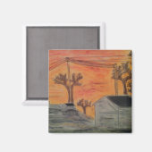 Zonsondergang en schaduwen magneet (Voorkant / Achterkant)