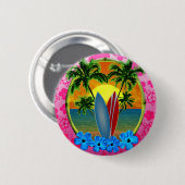 Zonsondergang en Surfplanken Ronde Button 5,7 Cm (Voorkant /achterkant)