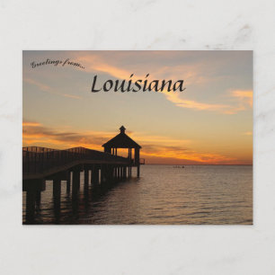 Zonsondergang en tuinhuisje in Louisiana Briefkaart
