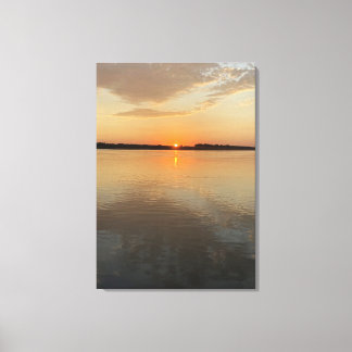 Zonsondergang en wolken op de Missouri Canvas Afdruk