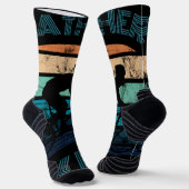 Zonsondergang Fietser Retro Design Sokken (Gebogen)
