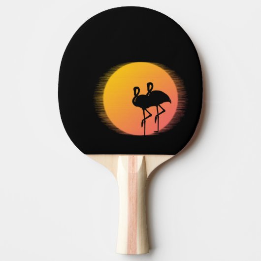 Zonsondergang Flamingo Tranquiliteit Tafeltennisbatje (Voorkant)
