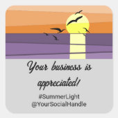 Zonsondergang gestileerd grijs Uw bedrijf wordt ge Vierkante Sticker (Voorkant)