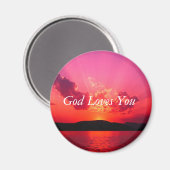 Zonsondergang, God houdt van je Magneet (Voorkant / Achterkant)