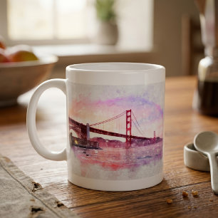 Zonsondergang Golden Gate Bridge Pastel in San Fra Koffiemok