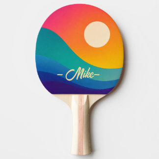 Zonsondergang Golf Abstract Aangepaste Naam Ping P Tafeltennisbatje