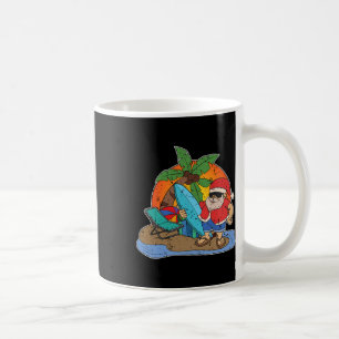 Zonsondergang Grappige Kerstman Surfer Hawaiaanse Koffiemok