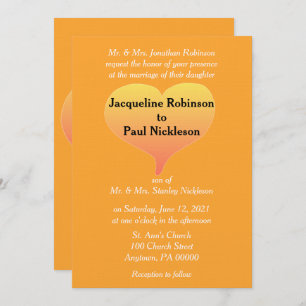 Zonsondergang hart bruiloft uitnodiging