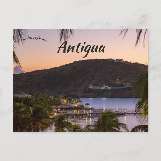 Zonsondergang in Antigua Briefkaart (Voorkant)