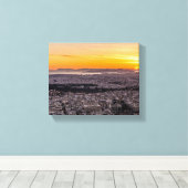 ZONSONDERGANG IN ATHENE CANVAS AFDRUK (Insitu (Houten vloer))