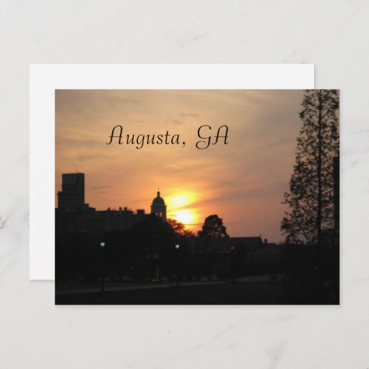 zonsondergang in augustus, Augusta, GA Briefkaart (Voorkant / Achterkant)