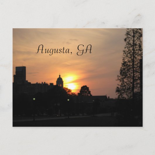 zonsondergang in augustus, Augusta, GA Briefkaart (Voorkant)
