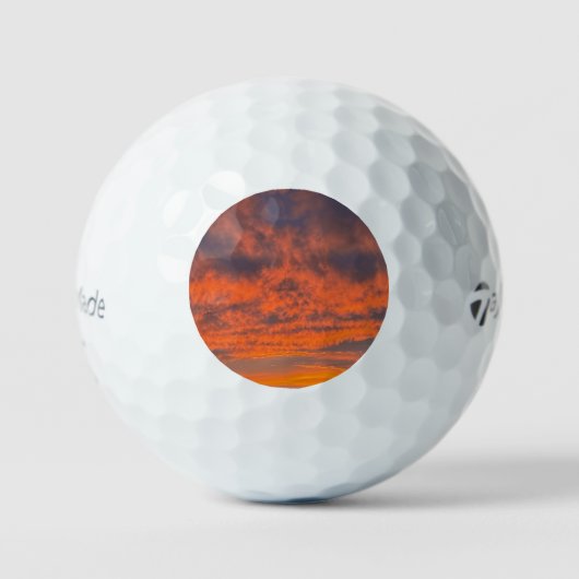 Zonsondergang in brand golfballen (Voorkant)