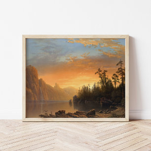 Zonsondergang in Californië Albert Bierstadt Poster