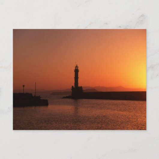 Zonsondergang in Chania Briefkaart (Voorkant)
