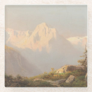 Zonsondergang in de bergen - Carl Lafite Glazen Onderzetter