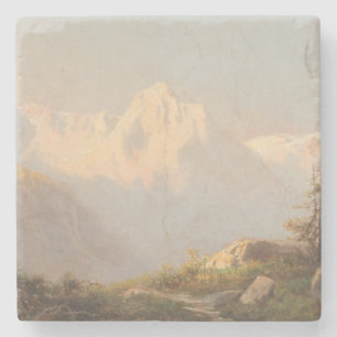 Zonsondergang in de bergen - Carl Lafite Stenen Onderzetter