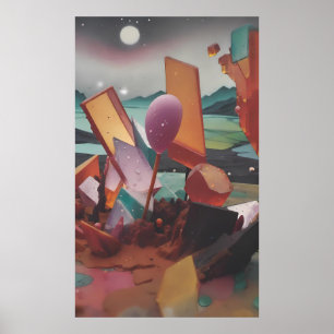 Zonsondergang in de Candy Lands - Ken Gage Art Poster