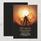 Zonsondergang in de Dandelion Rustic Wedding Invit Kaart (Voorkant / Achterkant)