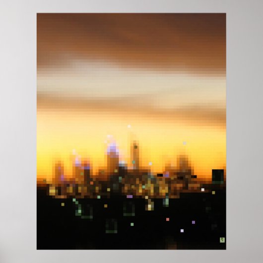 Zonsondergang in de stad poster (Voorkant)