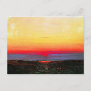 Zonsondergang in de steppen aan de zee, fine art briefkaart
