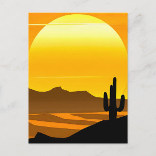 Zonsondergang in de zuidwestelijke woestijn met be briefkaart