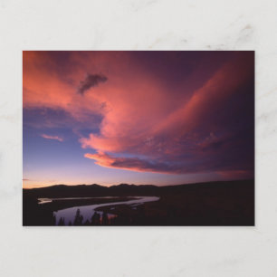 Zonsondergang in Hayden Valley-ansichtkaart Briefkaart
