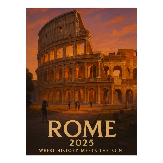 Zonsondergang in het Colosseum Perfect Poster (Voorkant)