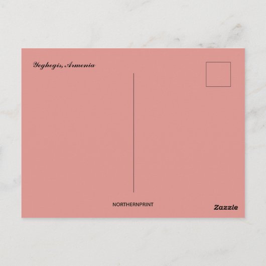 Zonsondergang in Jeghegis Armenië Briefkaart (Achterkant)