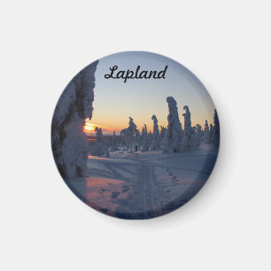 Zonsondergang in Lapland Magneet