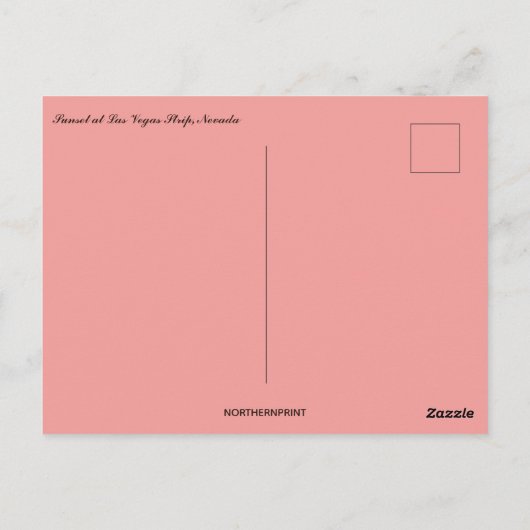 Zonsondergang in Las Vegas Strip Nevada Briefkaart (Achterkant)