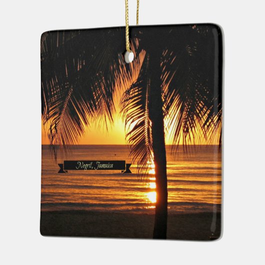 Zonsondergang in Negril, Jamaica Keramisch Ornament (Links)