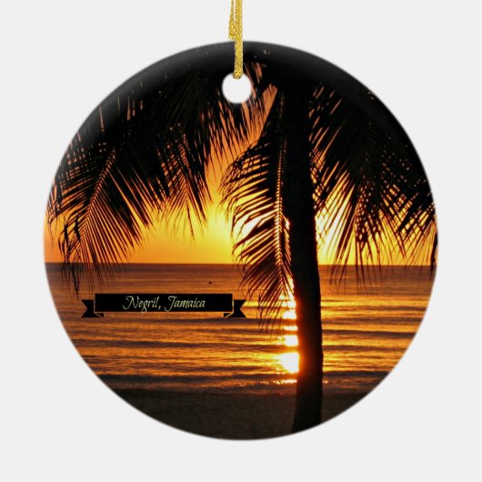 Zonsondergang in Negril, Jamaica Keramisch Ornament (Achterkant)