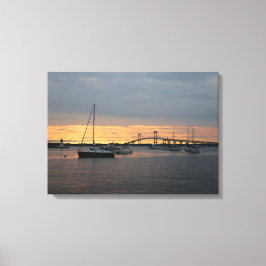 Zonsondergang in Newport, RI - Canvas