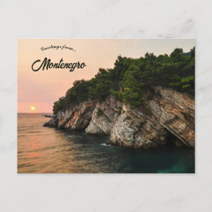 Zonsondergang in Petrovac Montenegro Briefkaart