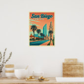  zonsondergang in San Diego California Poster (Keuken)