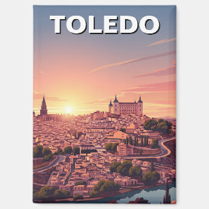 Zonsondergang in Toledo Spanje Alcazar Reizen Magneet