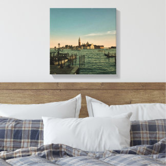 Zonsondergang in Venetië Canvas Afdruk