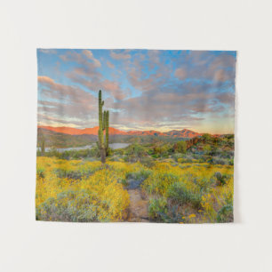 Zonsondergang in woestijnlandschap wandkleed