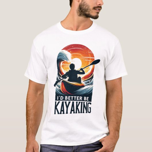 Zonsondergang Kajakken Avontuur T-shirt (Voorkant)
