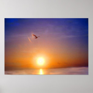 Zonsondergang kalm poster