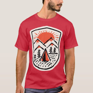 Zonsondergang Kamp Handgetekende jongen T-shirt