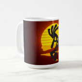 Zonsondergang Kokopelli Maan en sterren Koffiemok (Voorkant links)