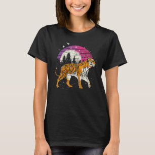 Zonsondergang Kudde Vogels Wilde Kat Roofdier Dier T-shirt