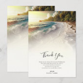 Zonsondergang Kust Bruiloft Bedankt Kaart (Voorkant / Achterkant)