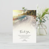 Zonsondergang Kust Bruiloft Bedankt Kaart (Staand voorkant)