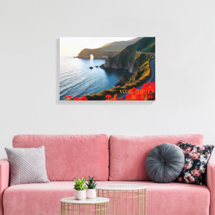 Zonsondergang Kustlandschap– Dramatische Natuur Ku Canvas Afdruk